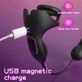 The double-ring essence locking ring vibration remote control extends and retract into the body The couple shares the prostate massage essence locking delay.